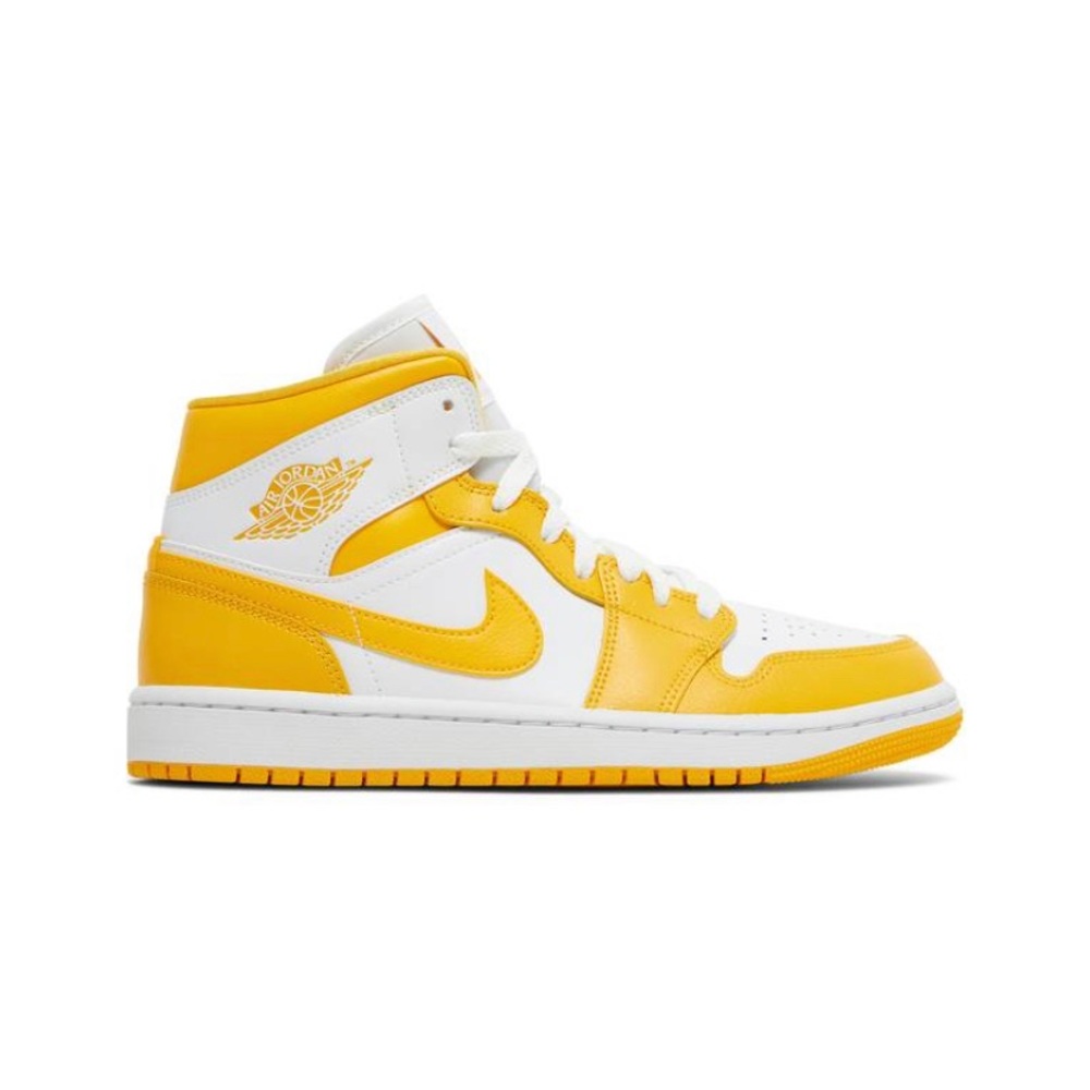 Jordan 1 Mid "White/University Gold" Women's Shoe- Brand New